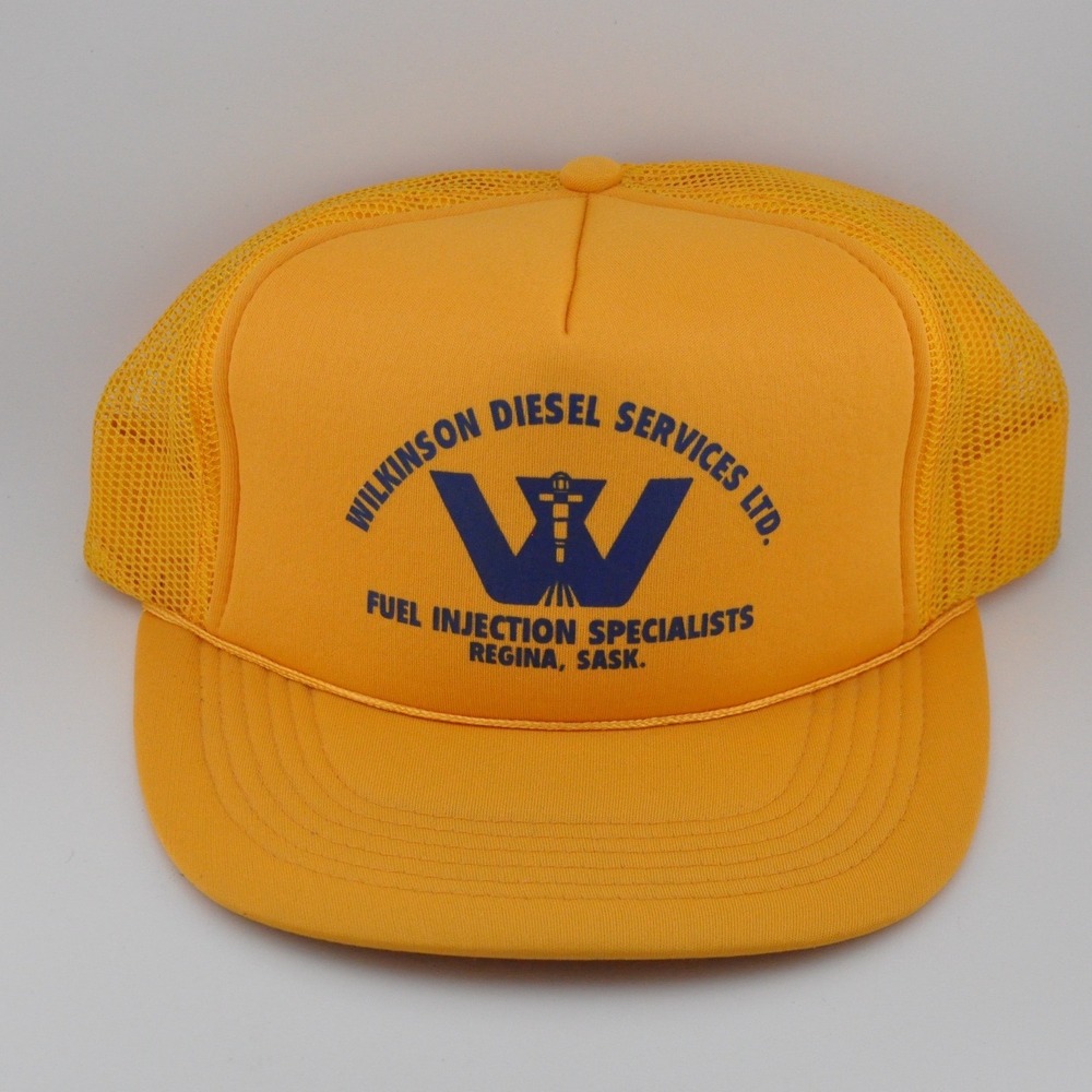 Vintage Wilkinson Diesel Mesh Snapback Trucker Hat OSFM Yellow Excellent‎